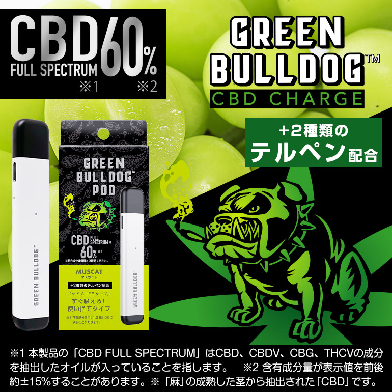 +weed 高濃度CBD フルスペクトラム60% 使い捨てポッド(2個セット)